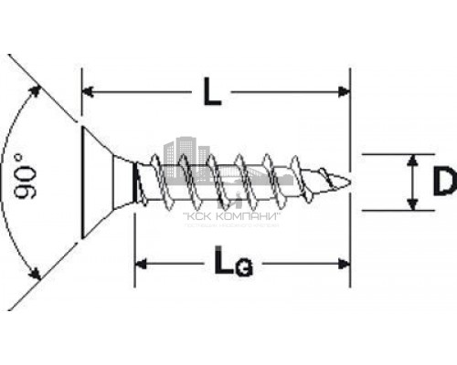 Шуруп для мебельных петель  FHT-SZ потайной шлиц PZ, 3х30 мм